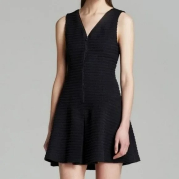 Theory Black Zipped V Neck Lined Shift Dress‎ Sayidres Leira Zip Front size 8 - Picture 2 of 15